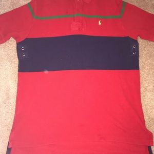 Red and blue vintage polo